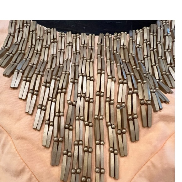 Peach Sleeveless Top with Mesh Detail - Picture 4 of 12